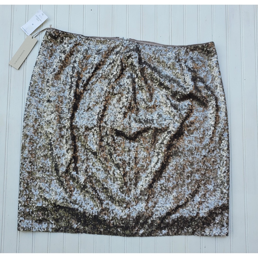 Banana Republic Heritage Sequin Skirt Gold Silver Champagne 16 NWT Glam Bold